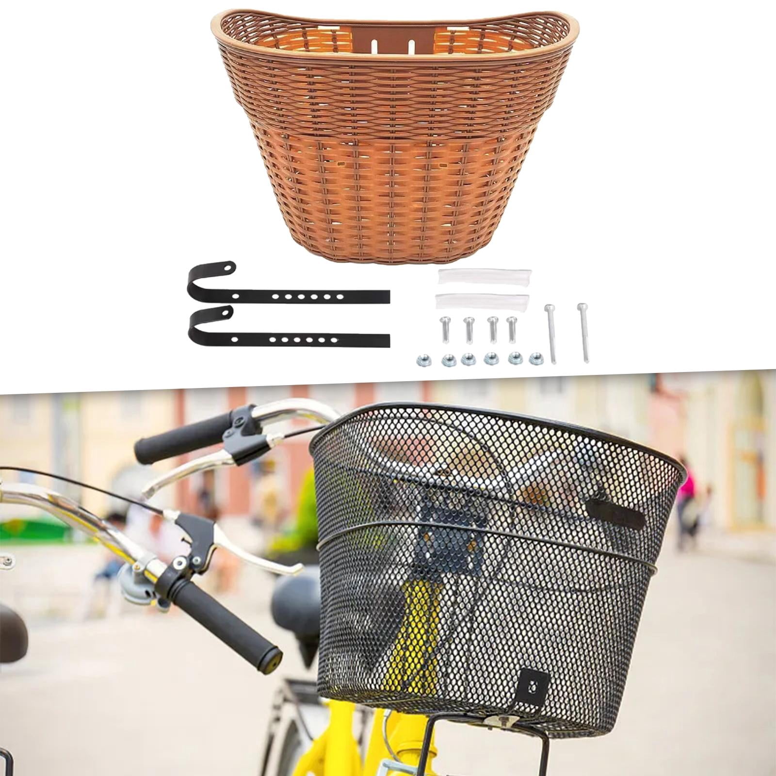 DimyFew Bicycle Basket for The Front, Luggage Carrier Basket for Excursions And Shopping brown