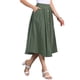 thumbnail image 4 of Falda Midi de Algodón INSPIRE CHIC para Mujer, Casual de Verano, Decoración de Botones, Cintura Elástica, Falda en Línea A con Bolsillo M Verde Militar, 4 of 6