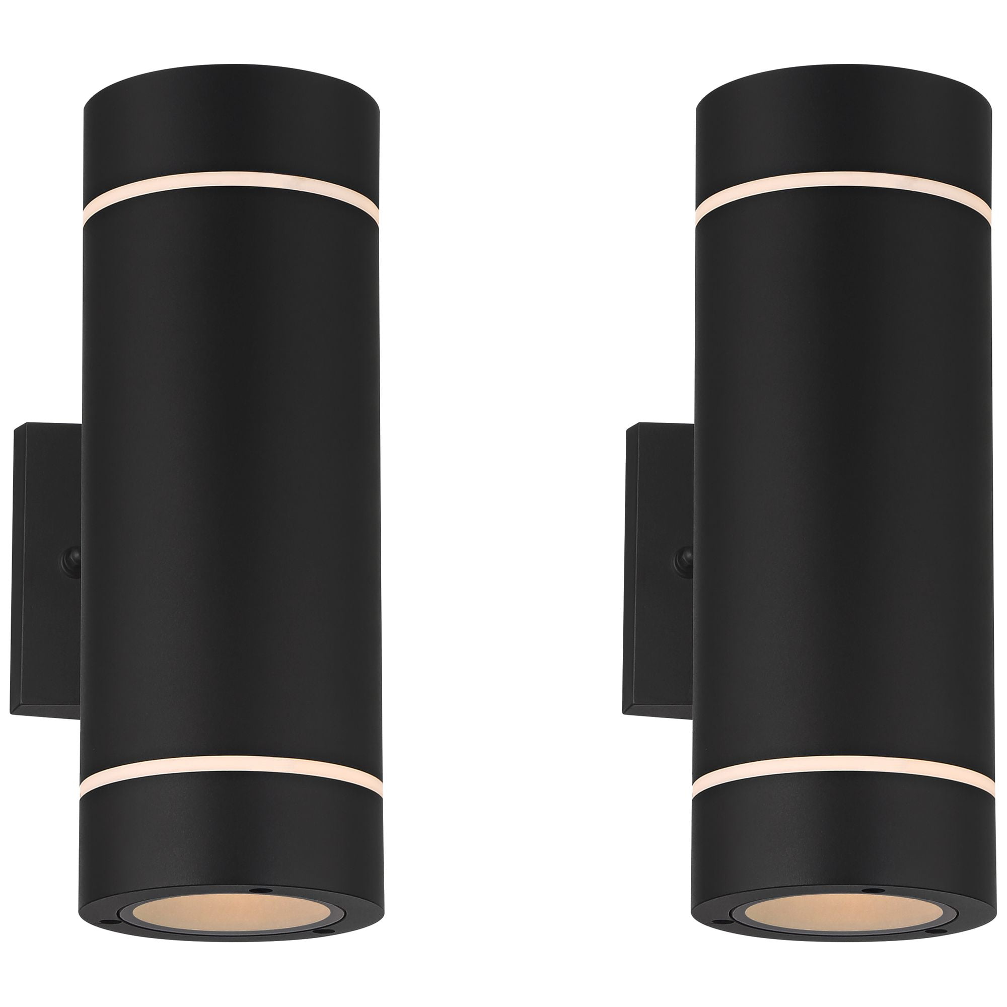 Possini Euro Design Wynnsboro 12" High Modern Outdoor Wall Light Fixture Mount Porch House Up/Down Set of 2 Black Aluminum