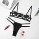 thumbnail image 5 of Conjunto de ropa interior de sujetador, tanga erótica, encaje hueco, lencería encantadora para mujer, S, negro Inevent XX000112-01, 5 of 7