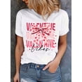 thumbnail image 1 of Camiseta con estampado de café para San Valentín, manga corta, cuello redondo, informal, para verano y primavera, para mujer. Para adultos, hombres, mujeres, adolescentes, jóvenes., 1 of 6
