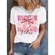 thumbnail image 1 of Flirty Valentine's Day Coffee Print T-Shirt, Short Sleeve Crew Neck Casual Top For Summer & Spring, Women's Clothing, 1 of 5