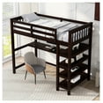 thumbnail image 2 of Twin Size Loft Bed with Storage Shelves and Under-bed Desk, Espresso(OLD SKU:SM000245AAP-1), 2 of 4
