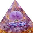 thumbnail image 2 of Cristales Curativos Amatista Piedra Pirámide Escultura Resina (5 Cm), 2 of 9