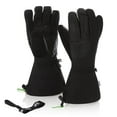 thumbnail image 5 of Leather Ski Glove - Warm Breathable Winter Gloves for Snow Sports - Wool Insulation - Classic Snowboarding Gloves - Tan/Black - Large, 5 of 8
