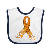 Inktastic Leukemia Awareness with Orange Ribbon Made of Hearts Boys or Girls Baby Bib