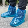 thumbnail image 6 of Scheam 10 Pairs Plastic Rain Boot Covers,Disposable Shoe Covers,Waterproof Shoe Protectors,Non-Slip Outdoor Overshoes,Elastic Band Design,for Women and Men (Blue), 6 of 7