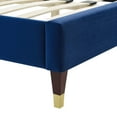 thumbnail image 4 of Modway Lindsey Performance Velvet Twin Platform Bed in Navy, 4 of 10