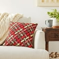thumbnail image 6 of Violet Linen Seasonal Christmas Splendours Pattern, Polyester, Super soft feel faux suede fabric, digital print, Interweaving Ribbons, Christmas Red, 18 Inch x 18 Inch, Decorative Throw Pillow, 6 of 7