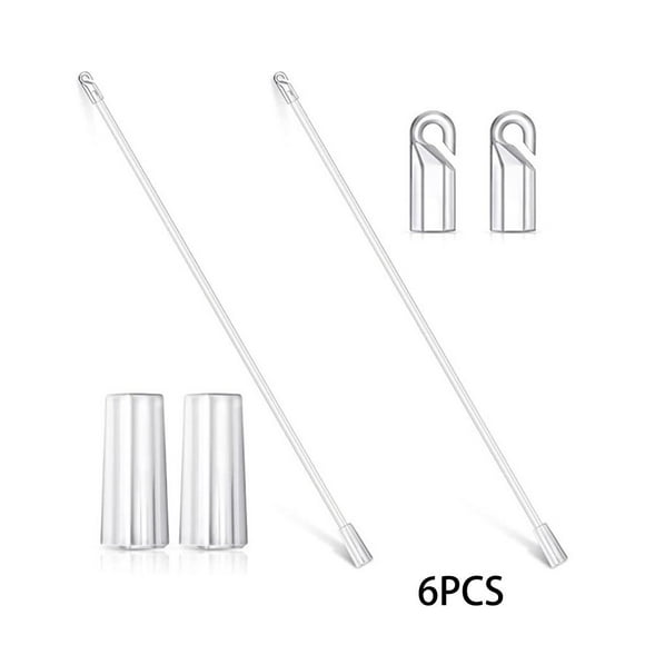 24-inch Blind Wand Stick Replacement Parts Window Rolling Shutter Blinds Pulling Rod with Hook Grip Curtain Opener Transparent Sticks for Home Indoor