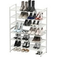 thumbnail image 5 of 3-tier Stackable Metal Panel Shoe Rack White, 5 of 6