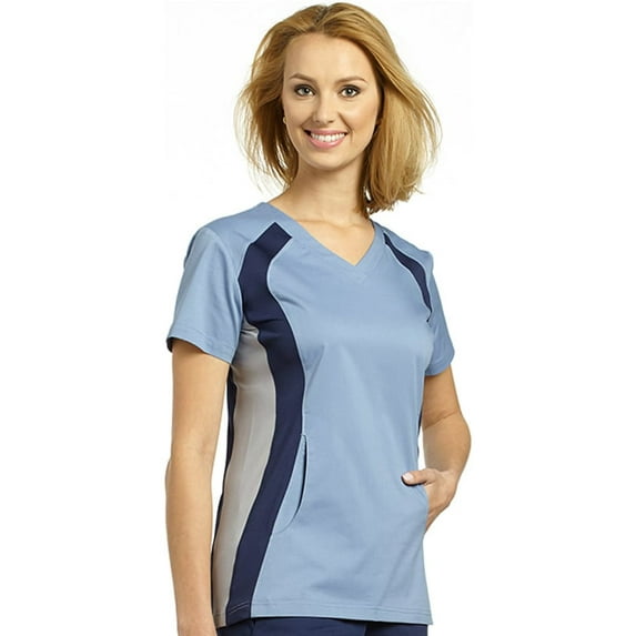 Allure by White Cross Women's V-Neck Side Panel Solid Scrub Top