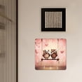 thumbnail image 3 of 10 Inch Wall Clock Battery Operated Silent Clock Decorative for Office, Kitchen, Outdoor, Living Room，Valentine'S Day Owl Drawing, 3 of 4