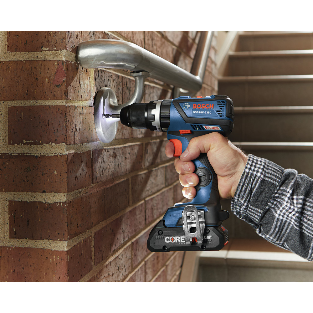 Restored Bosch GSB18V-535CB15-RT 18V Lithium-Ion Brushless 1/2 in. Cordless Hammer Drill Driver Kit (4 Ah) (Refurbished)