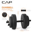 thumbnail image 3 of Set de mancuernas CAP Barbell de 18 kg ajustables con recubrimiento de vinilo, 3 of 7