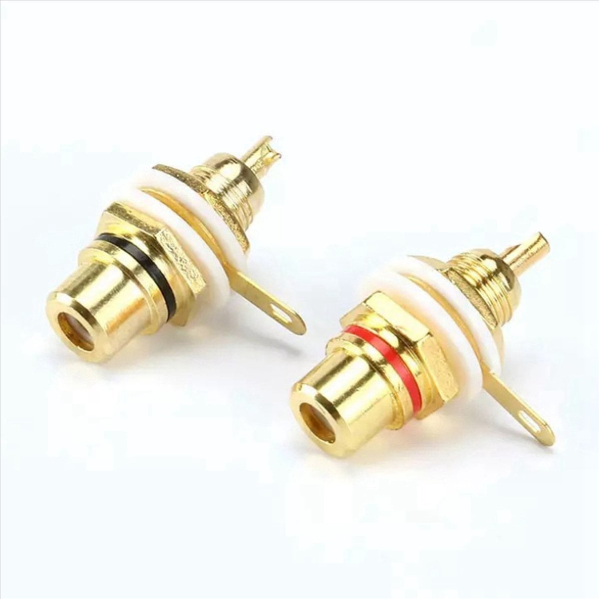 60Pcs Gold Plated Terminal Plug Female Socket Chassis Panel Connector for Amplifier Speaker