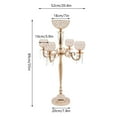 thumbnail image 4 of ToppiJoy 5 Arms Crystal Candelabra, Modern Metal Candlestick Holder Wedding Table Centerpiece with Crystal Drops for Dinner Party Events (Gold), 4 of 27