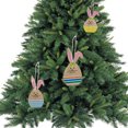 thumbnail image 5 of Milue Easter Wooden Bunny Pendants 10Pcs Colorful Wood Chip Cute Art Crafts, 5 of 13