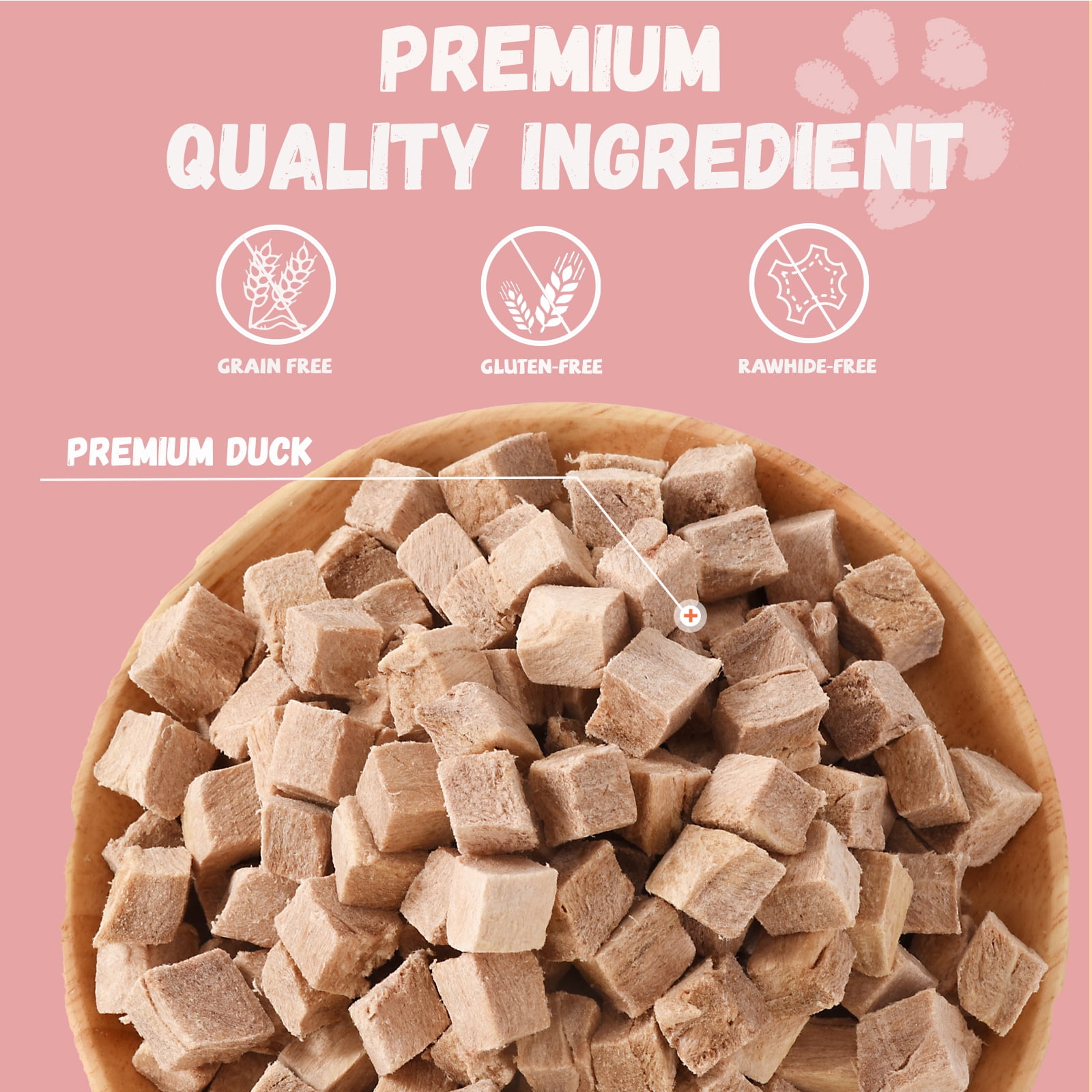 (5 pack) PAWMATE Freeze Dried Duck Treats for Dogs & Cats, Healthy Single Ingredient, High Protein Snacks for Training, 10.23oz
