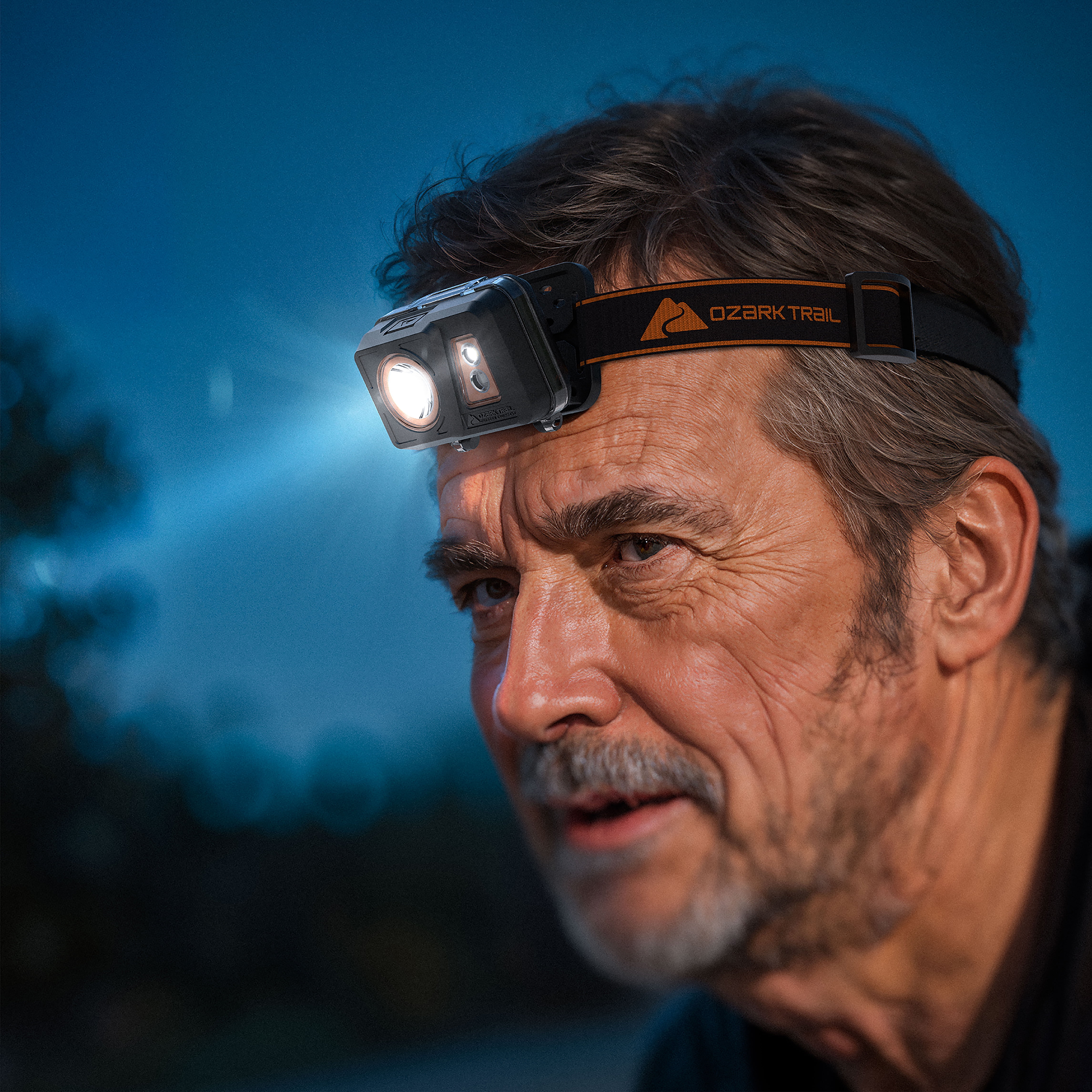 Ozark Trail 300 Lumen Multi-Color LED Headlamp 2-Pack with Red & Green Night Vision, Batteries Included