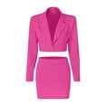 thumbnail image 5 of Usmixi Womens Blazer Sets Womens Blazer 2 Piece Sets Business Casual Suit Cardigan and Wrap Mini Skirt Lounge Sets Off Work Blazer Jacket Suit Skirt 2 PC Outfit Sets, 5 of 6