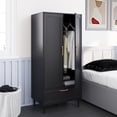 thumbnail image 2 of Armoire Garde-Robe Garde-Robe avec 2 Portes, Tiroirs et Tringle, Armoire Garde-Robe en Bois pour Chambre, 2 of 8