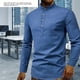 thumbnail image 4 of Mens Casual Shirt Stand Up Collar Ergonomic Mens Slim Half Open Shirt Long Sleeve Breathable For Daily Wear ANGGREK Otros, 4 of 7