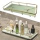 thumbnail image 3 of Bandeja de Almacenamiento Individual, Caja de Almacenamiento, Decoración de , Soporte de Exhibición de Patrón de Mármol de Hierro para Baño, Do rayas doradas Baoblaze bandeja de almacenamiento, 3 of 8