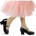 thumbnail image 2 of Kushyshoo Girl Mary Jane Shoes Low Heel Rhinestones Princess Flats Black Dress Pump Shoes for Little Kid Size 13, 2 of 6