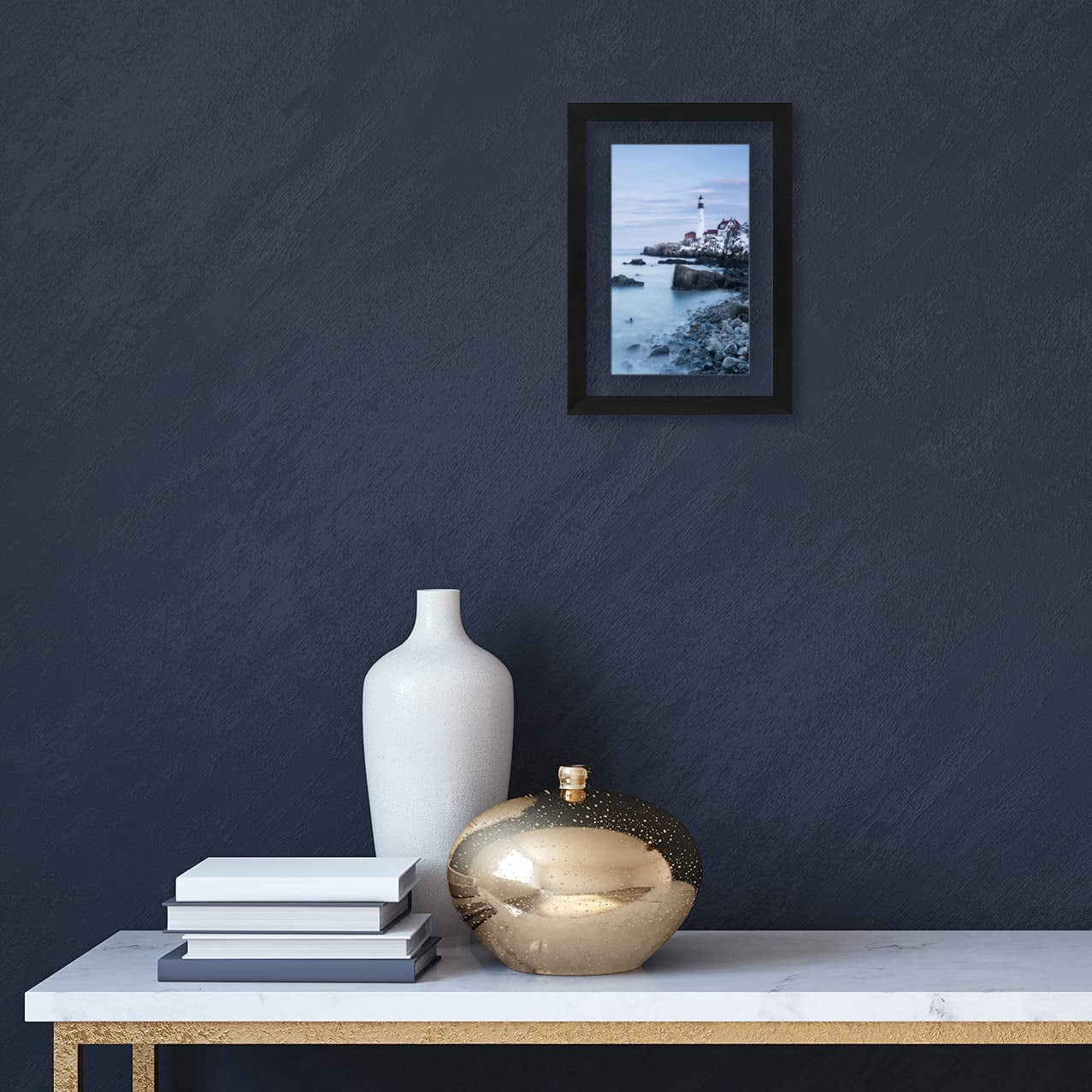 Americanflat 5x7 Floating Picture Frame in Black with Polished Glass and Hanging Hardware Included - Backless Frame with Easel for 4x6 Photos in Horizontal and Vertical Formats for Wall and Tabletop