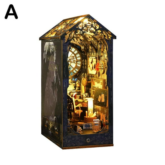 Diy Wooden Detective Agency Book Nook Shelf Insert Building Kits Miniature U4D9