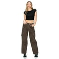 thumbnail image 4 of CALI1850 Women's Comfortable And Relaxed High Rise Wide Leg Cargo Pants With Slanted Pockets, 4 of 7