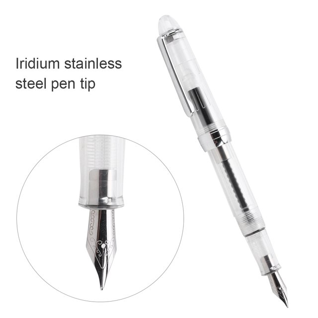 Pluma estilográfica, Pluma de acrílico transparente Práctica Pluma Plumas de acero inoxidable Pluma de escritura Pluma de escritura de caligrafía Regalo Plumas de dibujo Spptty Útiles escolares de oficina
