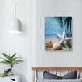 thumbnail image 4 of COMIO Bathroom Blue Ocean Picture Nursery Canvas Wall Art Palm Tree Coastal Conch Seashell Painting Starfish Modern Artwork for Bedroom Living Room Home Office Wall Decor, 4 of 5