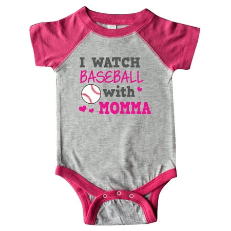 

Inktastic I Watch Baseball with My Momma Gift Baby Girl Bodysuit