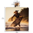 thumbnail image 2 of Surfing Portable Canvas Picnic Blanket Waterproof Backing for Outdoor Travel - Foldable and Compact Mat for Camping and Beach - Blue Stripe Pattern - Easy to Clean and Durable Materials, 2 of 6