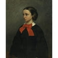 thumbnail image 2 of Gustave Courbet 20x24 Black Ornate Framed Double Matted Museum Art Print Titled: Mademoiselle Jacquet (1857), 2 of 5