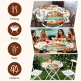 thumbnail image 7 of Thanksgiving Round Tablecloth, Fitted Table Cover with Elastic for 55"-60" Round Tables, Retro Pumpkin Truck Maple Leaf Branch Table Cloth Outdoor Indoor Dinning Party Waterproof Tablecloths, 7 of 7