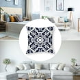 thumbnail image 5 of BANET  Decorative Couch Throw Pillow Covers Embroidered  Farmhouse Diamond Geometric Throw Pillow Cases Set Cushion Cover for Sofa Living Room Bed Pack of 2 Navy Blue 20x20in, 5 of 7