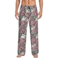 thumbnail image 2 of Lsque Rose Flowers Print Men's Pajama Pants, Lounge Pant - Comfortable Home Wear,Elastic Waistband, Stylish Design-X-Large, 2 of 9