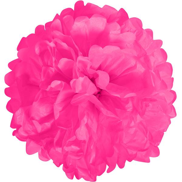 HOT PINK TISSUE POM POMS14"