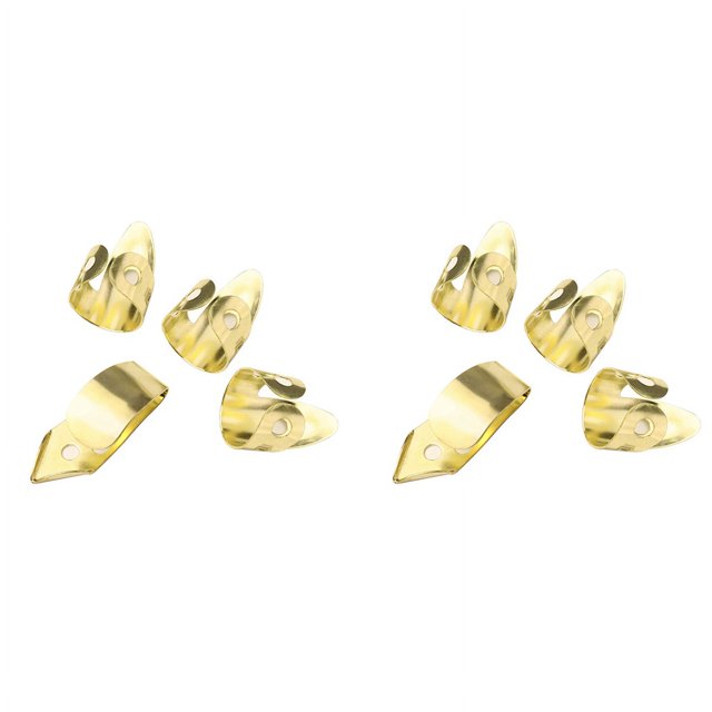 Guitar Finger Picks 6 Index Fingers + Adjustable Metal Banjo Fingerstyle Pick Finger Protector