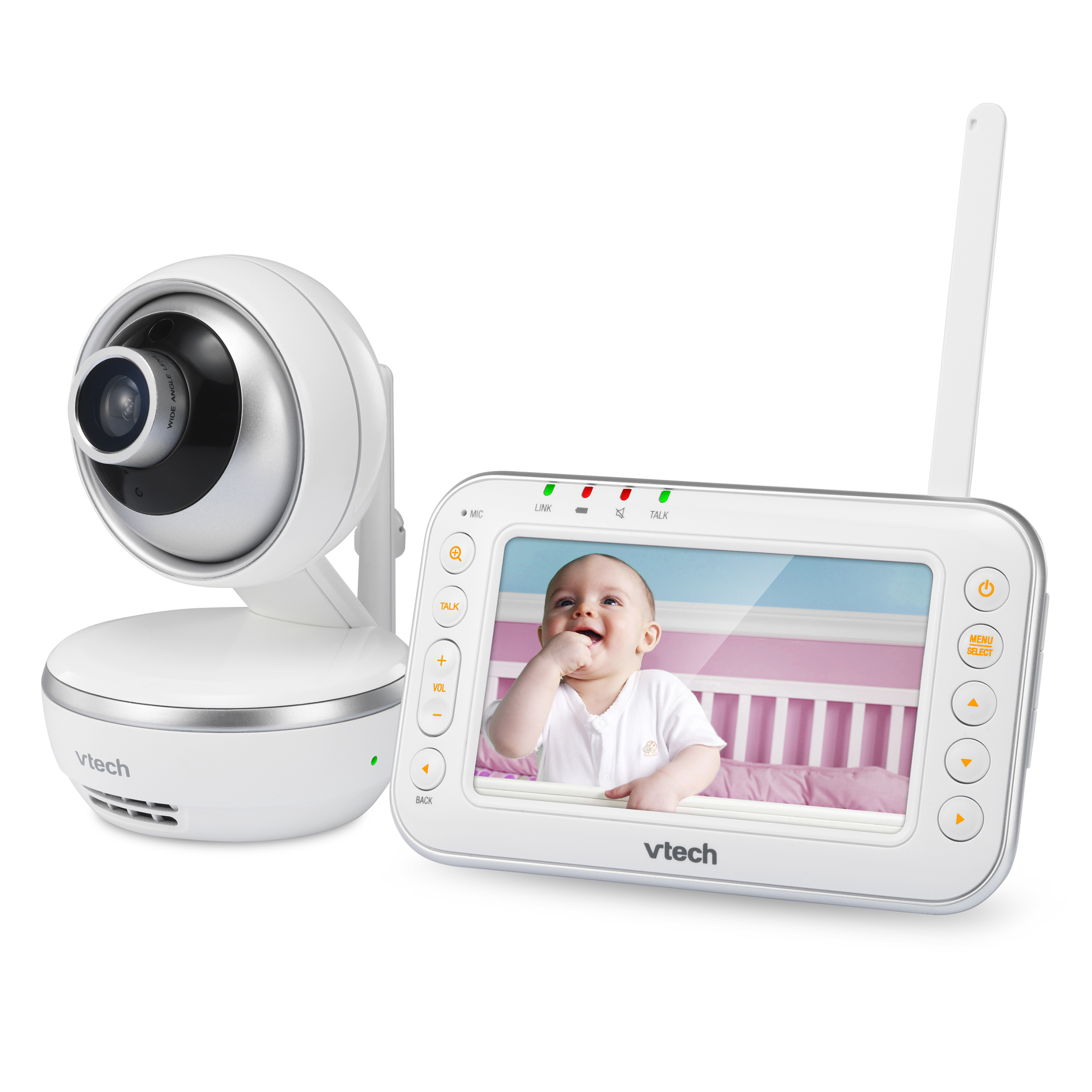 VTech VM4261, 4.3" Digital Video Baby Monitor with Pan & Tilt Camera, Wide-Angle Lens and Standard Lens, White - image 3 of 13