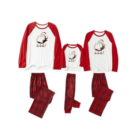 

AMILIEe Family Matching Pajamas Sets Santa Clause Print Long Sleeve Pyjama Sleepsuit
