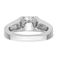 thumbnail image 5 of Solid 14k White Gold Square Solitaire CZ Cubic Zirconia Center Stone with Diamond Side-Stones Engagement Ring Size 5.5, 5 of 8