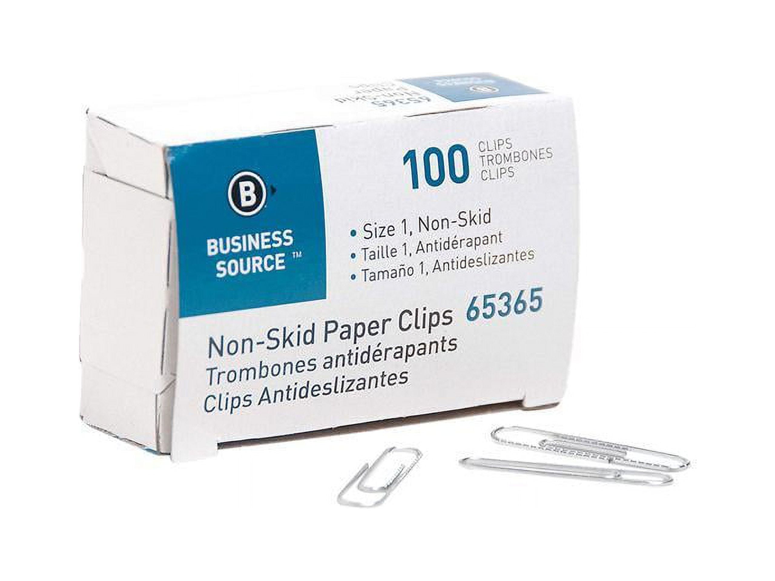 Business Source Paper Clips Regular Nonskid 1000/PK Silver 65365