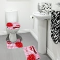 thumbnail image 3 of 4Pcs/Set 2022 Valentine's Day Shower Curtain Sets with Non-Slip Rugs,Bath Mat,Toilet Lid Cover and 12 Hooks, 3 of 3