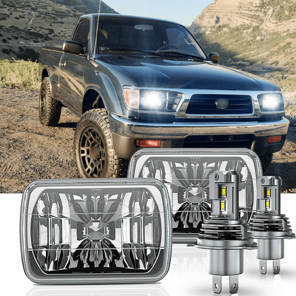 H4/9003 5x7" 7x6" LED Headlights Hi/Lo DRL For Toyota Pickup 82-95 Tacoma 1995-1997