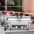 thumbnail image 7 of Chafing Dish Buffet Set of 2, 8QT Stainless Steel Rectangular Chafers and Buffet Warmer Sets for Catering, Foldable Complete Set with 1/3 Food Pan, Lid, Fuel Holder for Event Party Holiday, 7 of 7