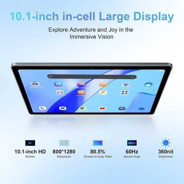 Blackview 10 inch Tablet 8GB+256GB Google GMS Android 13 Tablet